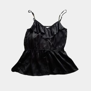 Trina Turk silk lace cami top size small black